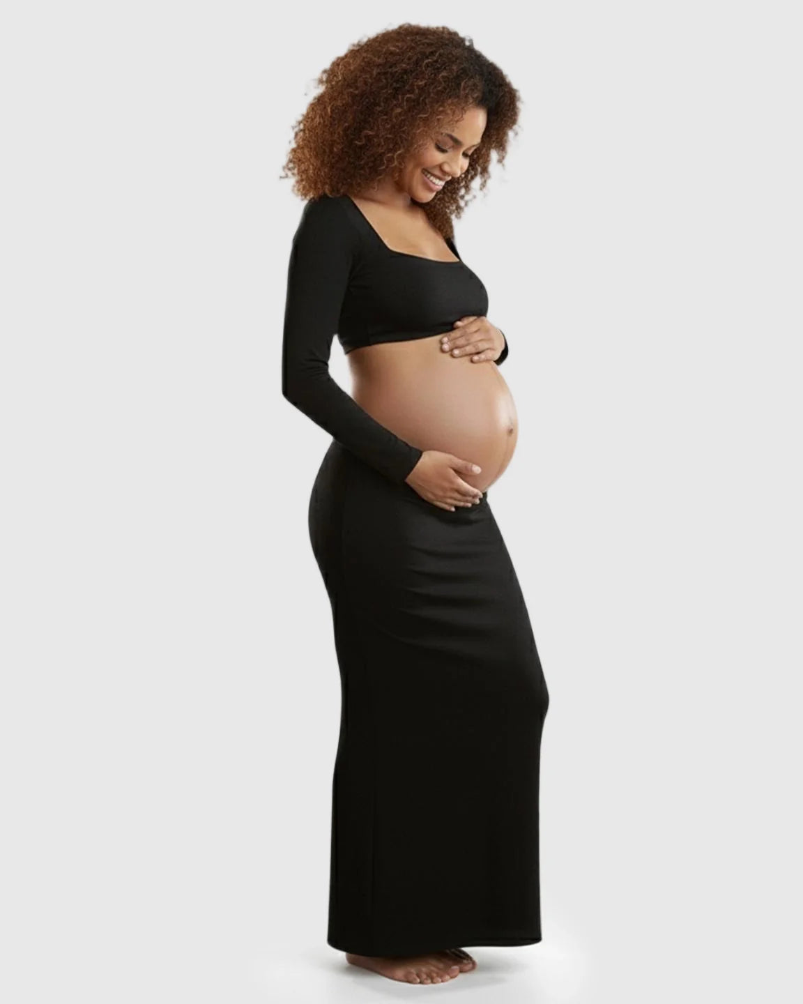 Bump Society – The Comfort Collection: Butt Lifting Bodycon Two-Piece Maternity Maxi Dress