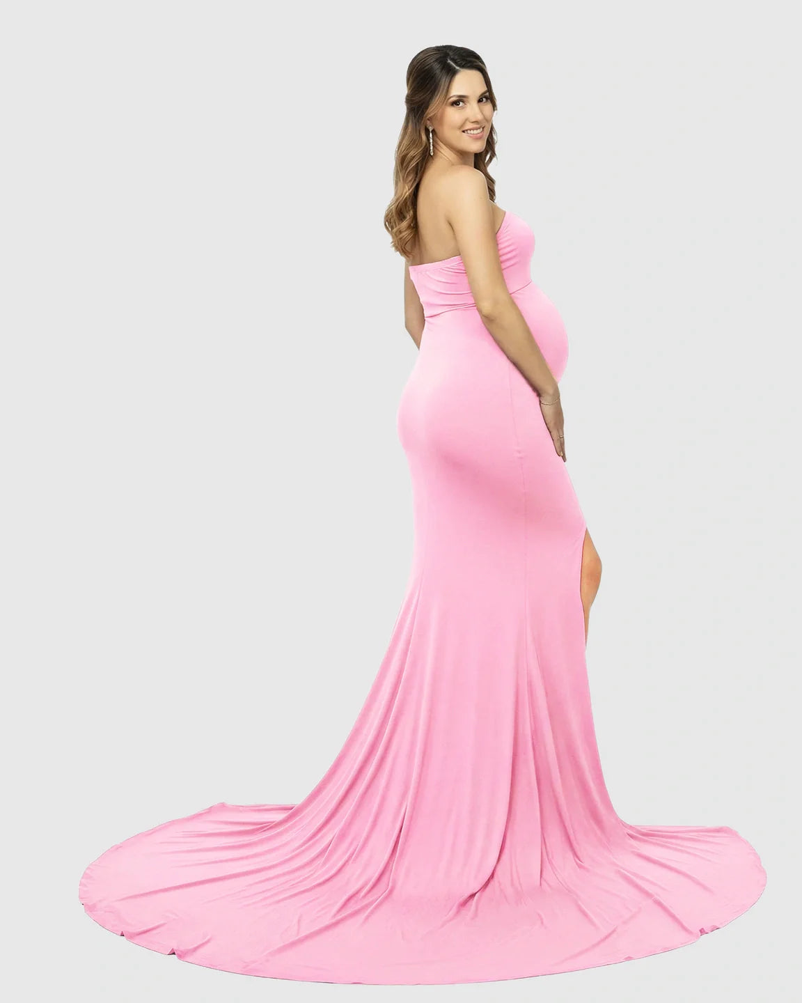 Bump Society – The Comfort Collection: Strapless Sweetheart Neckline Trumpet Silhouette Maternity Gown