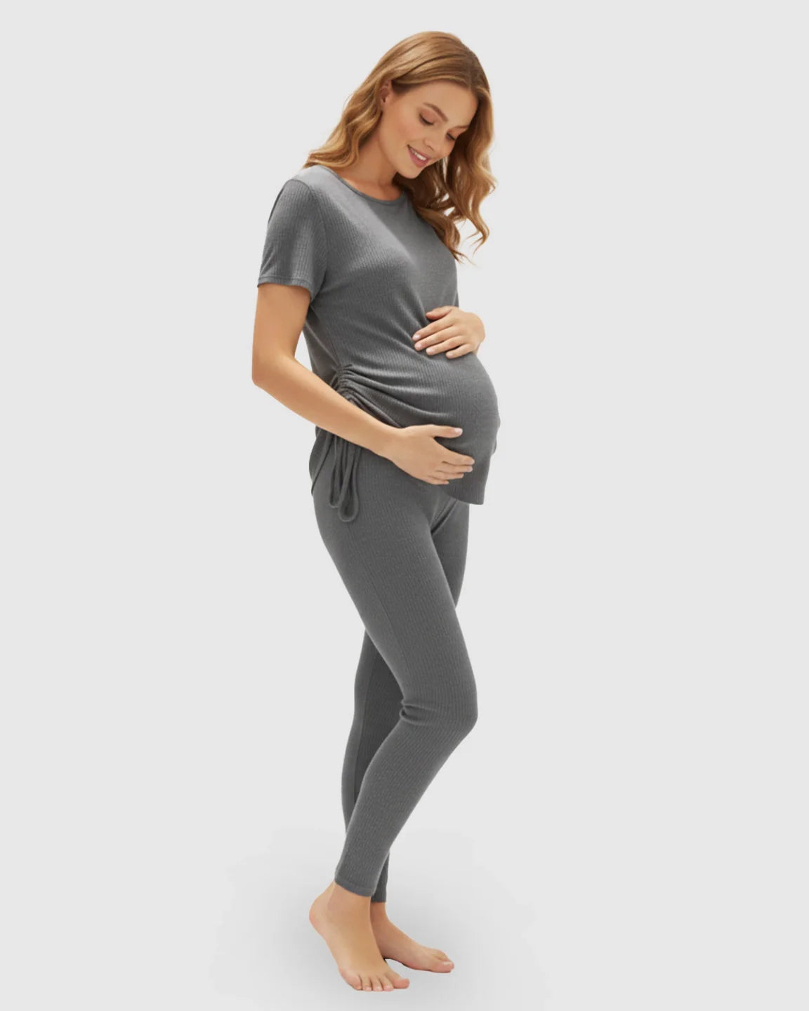 Bump Society – The Comfort Collection: Side Drawstring-Detail Sport Maternity Lounge Set