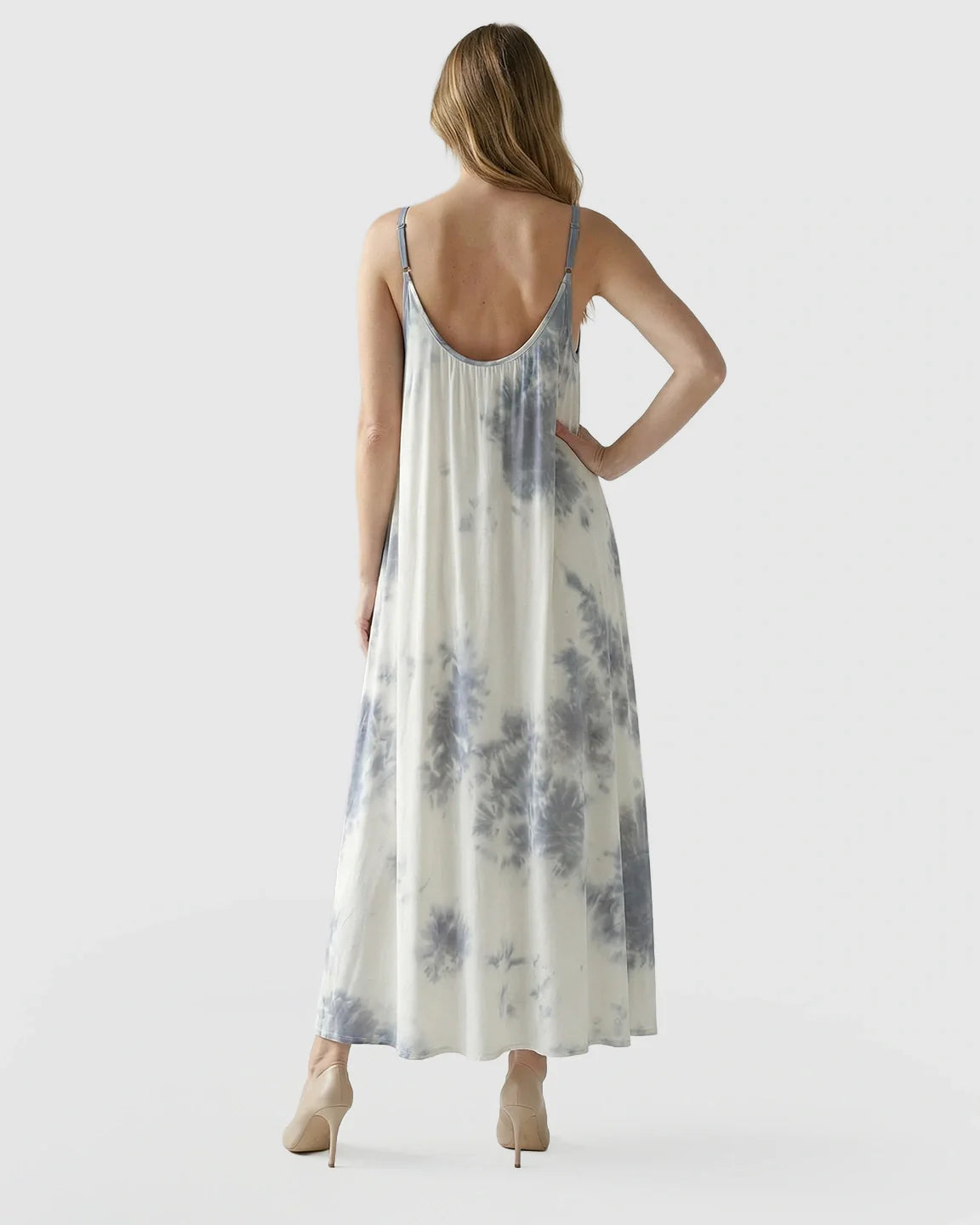 Bump Society – The Comfort Collection: Spaghetti Strap Tie-Dye Maternity Maxi Dress