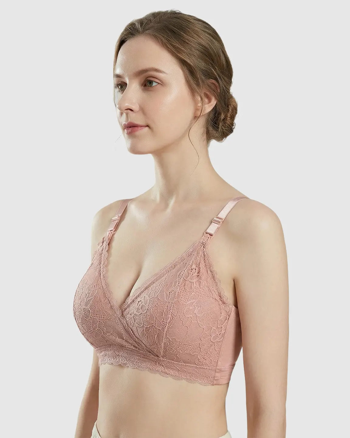 Bump Society – The Nursing Collection: Wire-Free Embroidered Lace Nursing Bra
