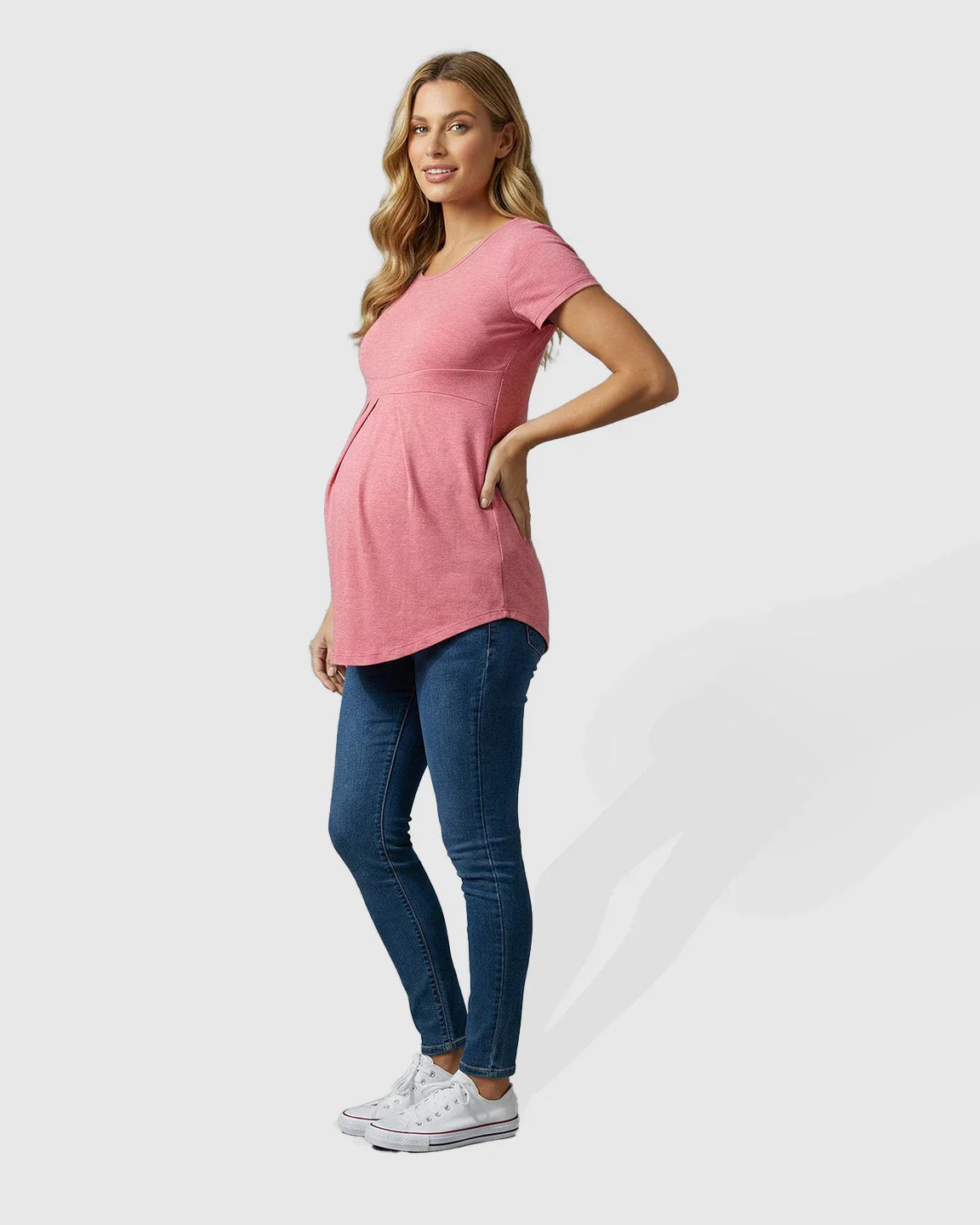 Bump Society – The Comfort Collection: Gathered Empire Waist Elegant Maternity Top