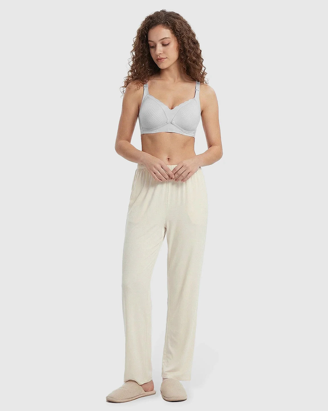 Bump Society – The Nursing Collection: Wire-Free Soft Lace Maternity Nursing Bra