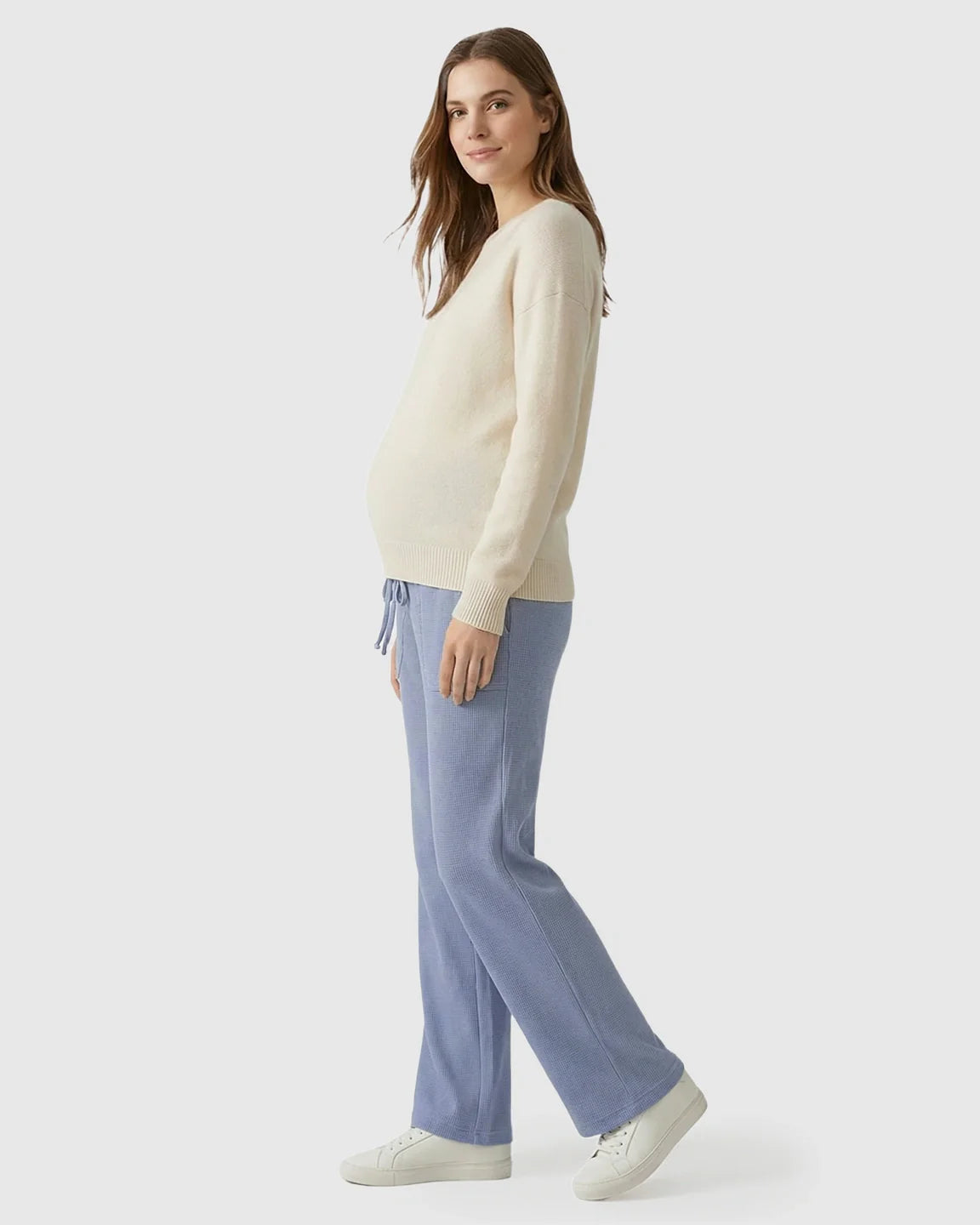 Bump Society – The Comfort Collection: Waffle Knit Wide-Leg Maternity Pants