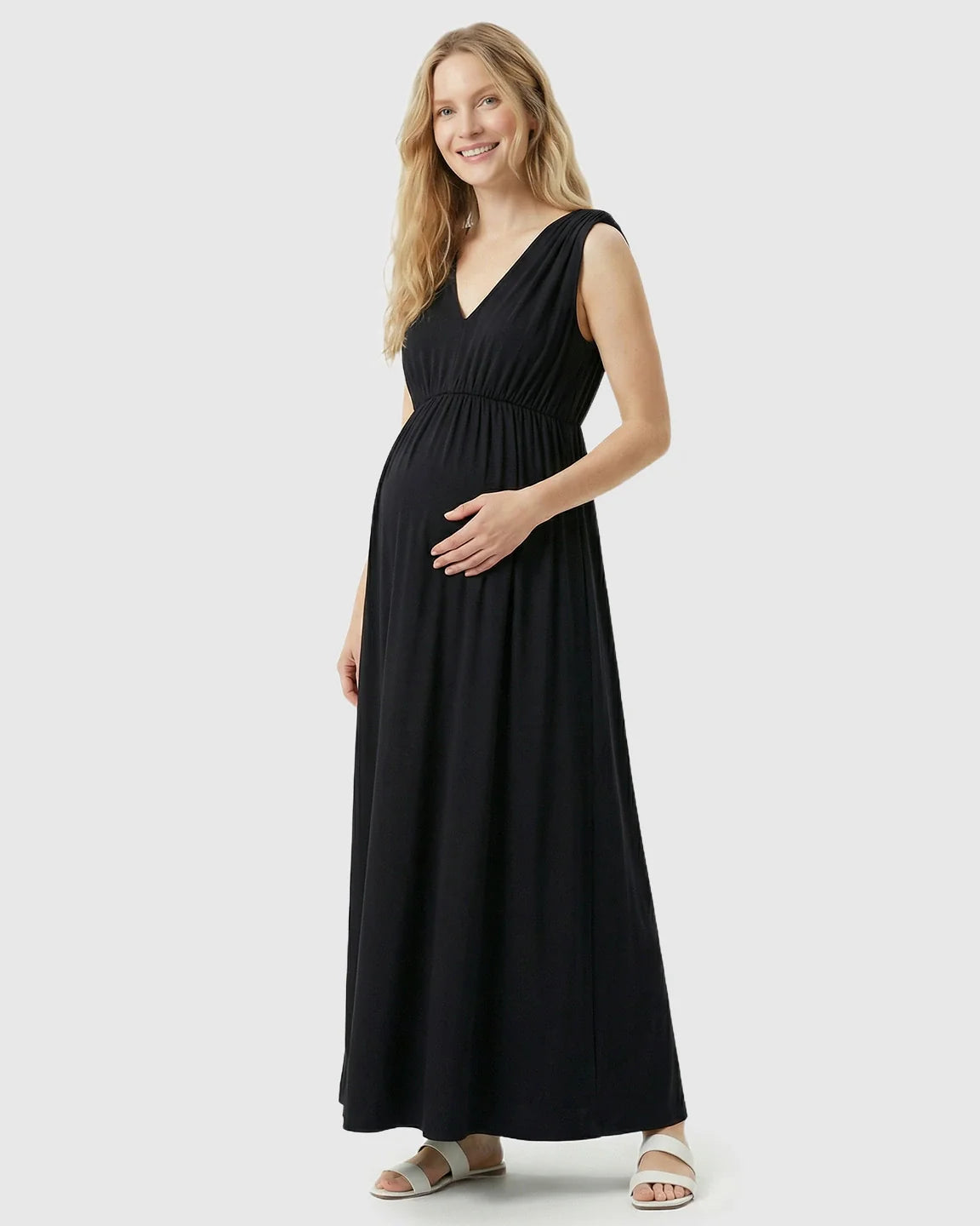 Bump Society – The Comfort Collection: Empire Waist Casual Maternity Maxi Dress