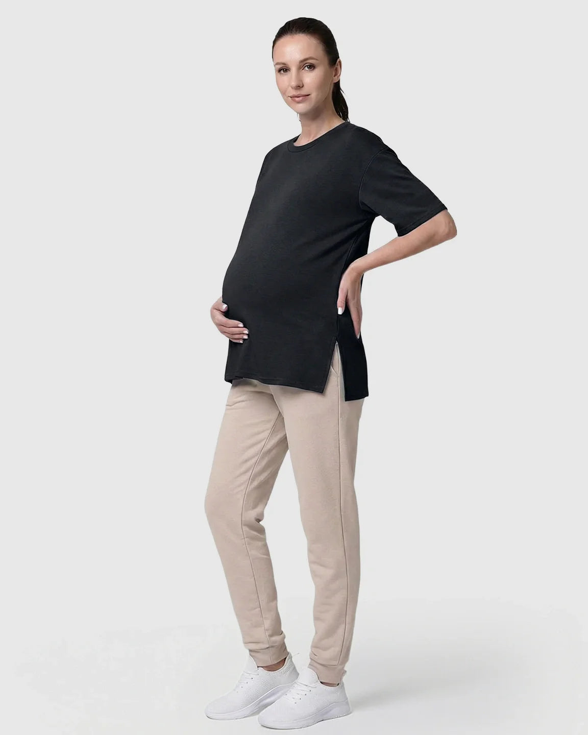 Bump Society – The Nursing Collection: Zipper Slits Casual Maternity Nursing T Shirt