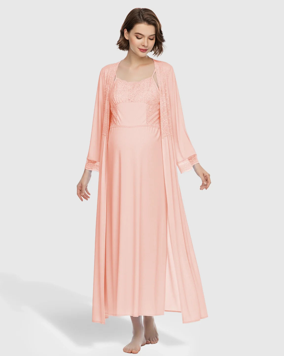 Bump Society – The Comfort Collection: Elegant Lace Loose Fit Maternity Loungewear Set