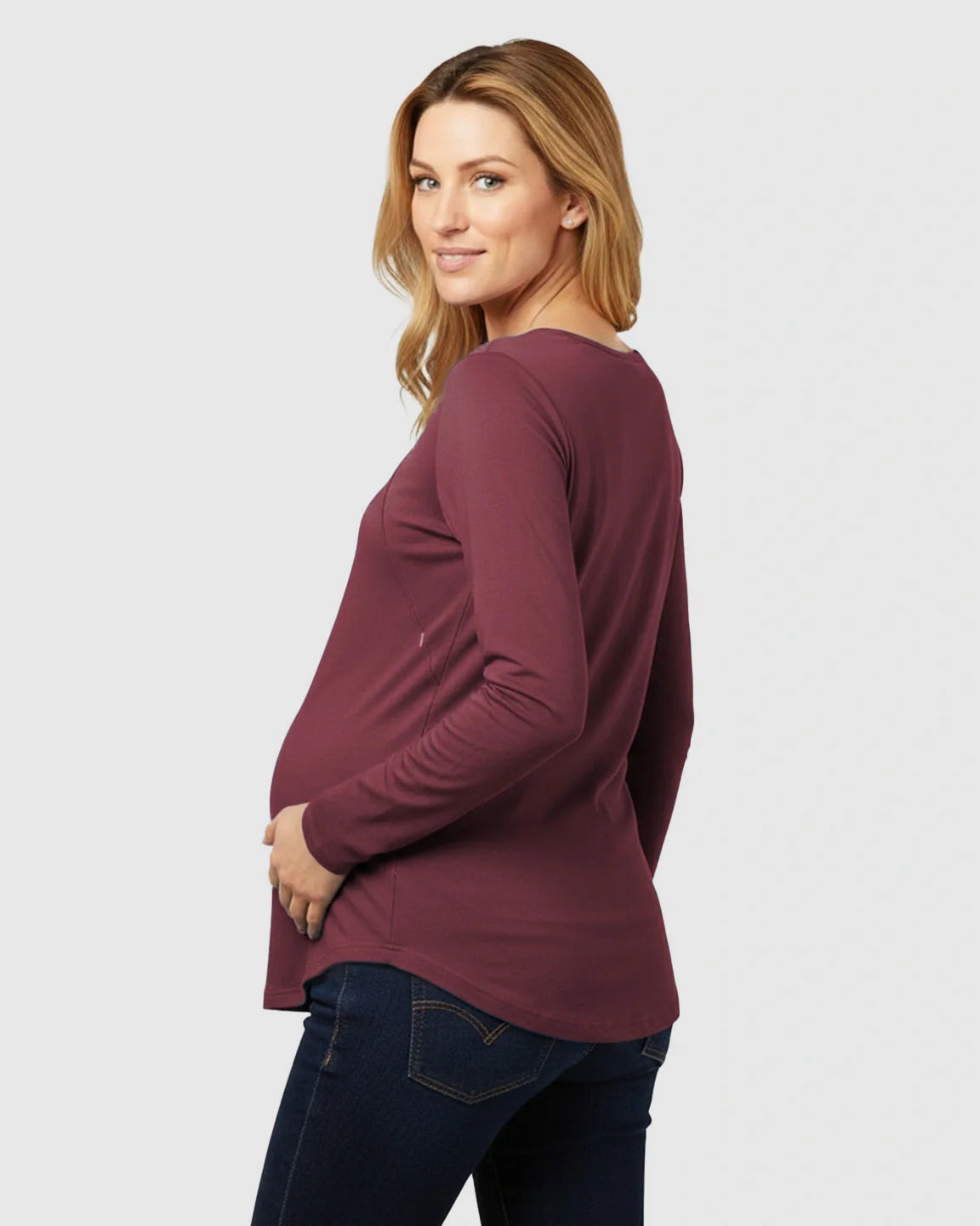 The Nursing Collection: Side-Zip Nursing Access Everyday Maternity Top