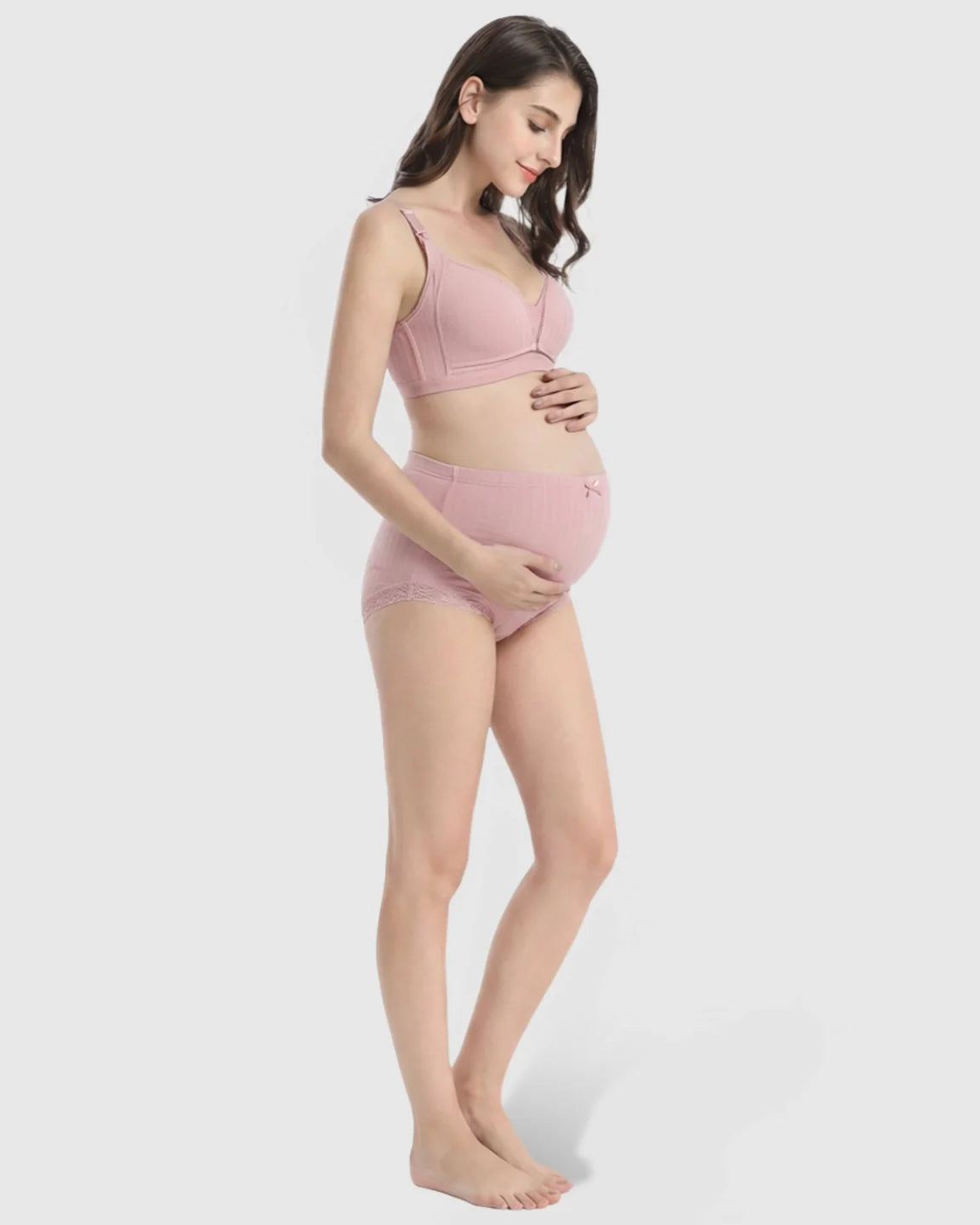 Bump Society – The Nursing Collection: Wire-Free Breathable High-Waist Maternity Nursing Bra & Panty Set