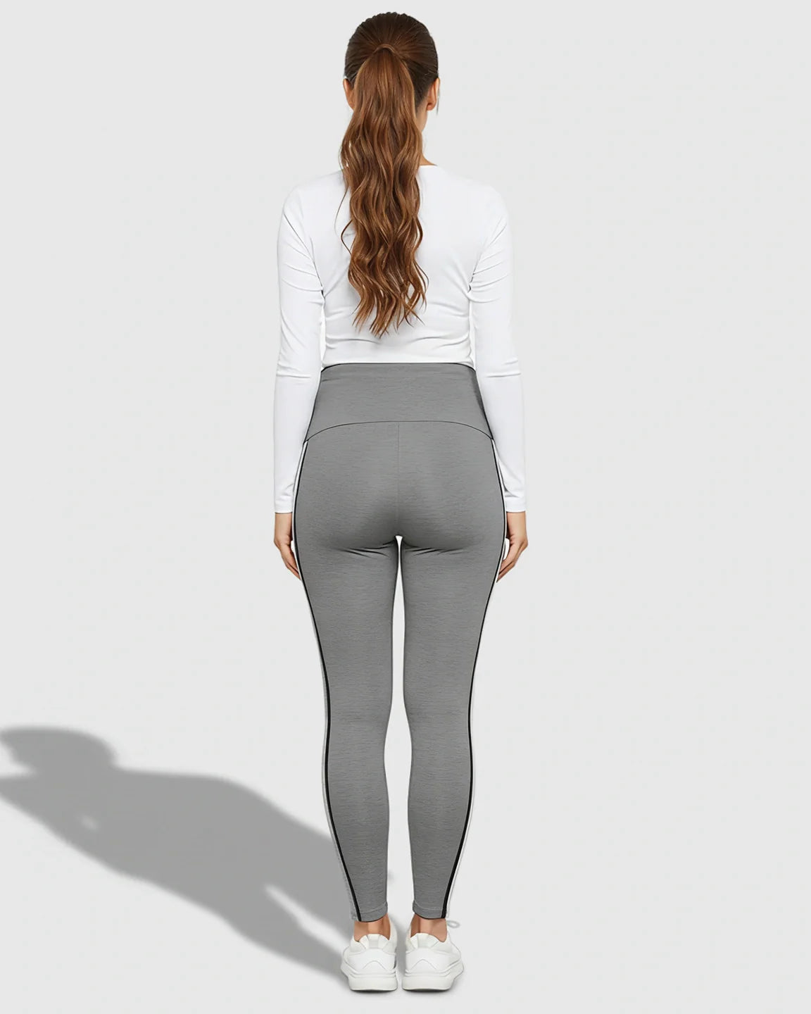 Bump Society – The Comfort Collection: Stretch Waist Panel Side-Stripe Maternity Leggings