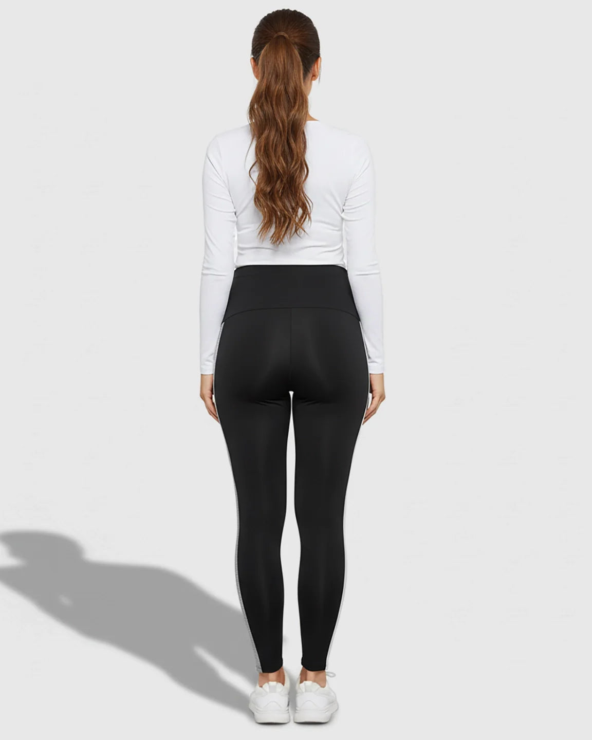 Bump Society – The Comfort Collection: Stretch Waist Panel Side-Stripe Maternity Leggings
