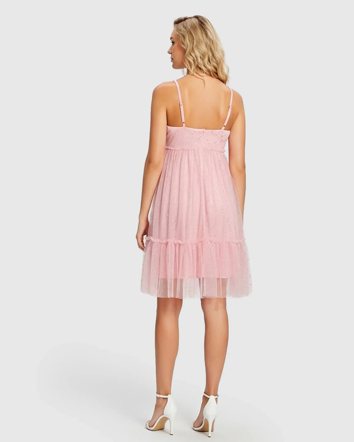 Bump Society – The Comfort Collection: Spaghetti Strap Tulle Cake Skirt Maternity Dress
