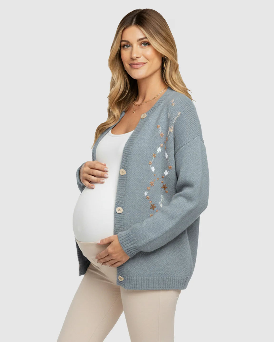 Bump Society – The Comfort Collection: Soft Knit Single Breasted Maternity Top