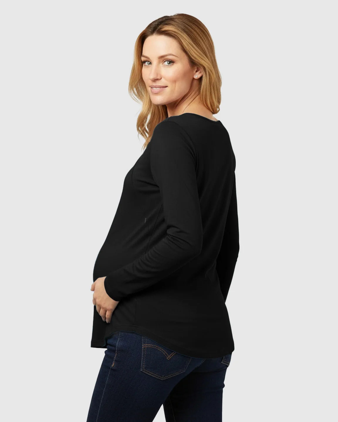 The Nursing Collection: Side-Zip Nursing Access Everyday Maternity Top