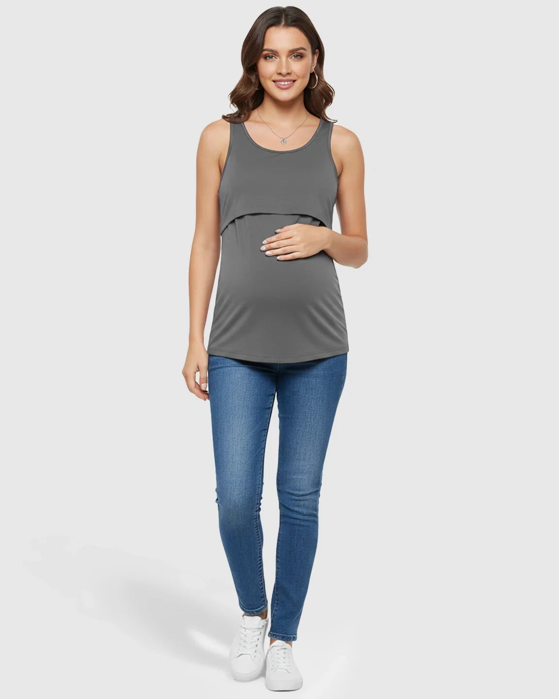 Bump Society – The Nursing Collection: Pull-Up Nursing Access Loose Fit Tank Top