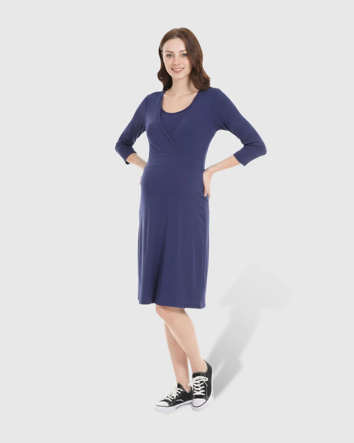 Bump Society – The Nursing Collection: Wrap-Front Nursing Access Everyday Maternity Dress