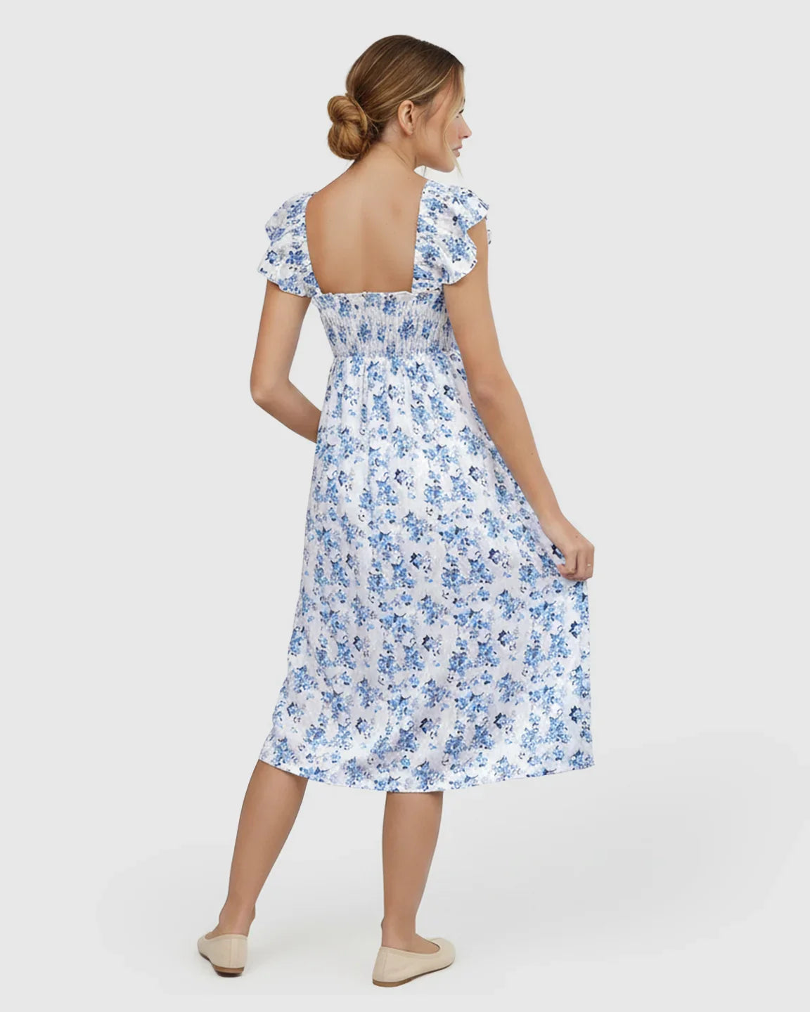 Bump Society – The Comfort Collection: Smocked Bodice Romantic Maternity Dress