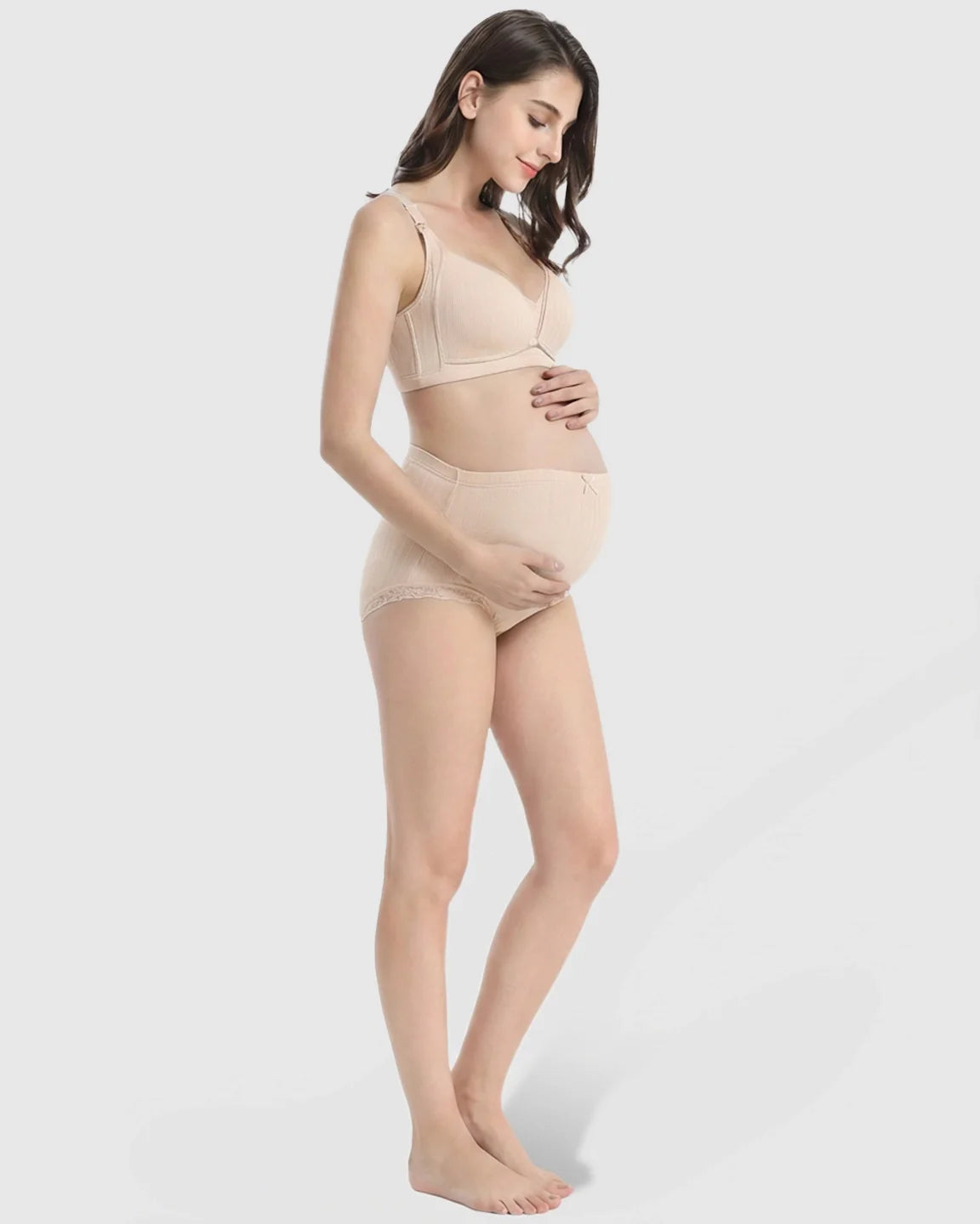 Bump Society – The Nursing Collection: Wire-Free Breathable High-Waist Maternity Nursing Bra & Panty Set