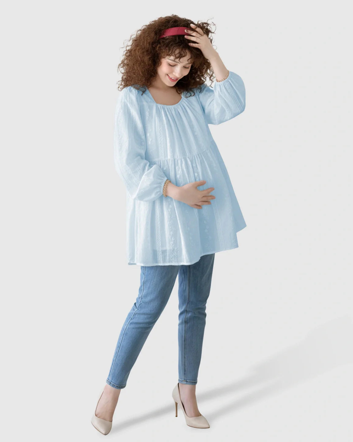 Bump Society – The Comfort Collection: Embroidered Texture Korean Style Maternity Tunic Top