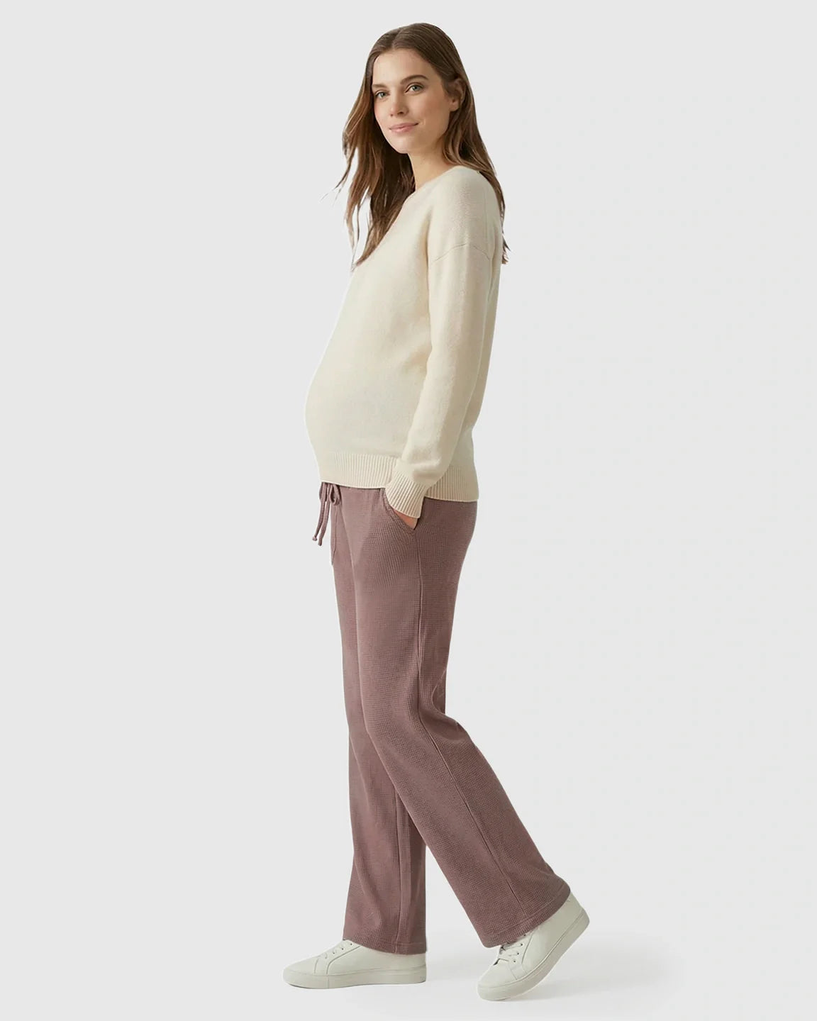 Bump Society – The Comfort Collection: Waffle Knit Wide-Leg Maternity Pants