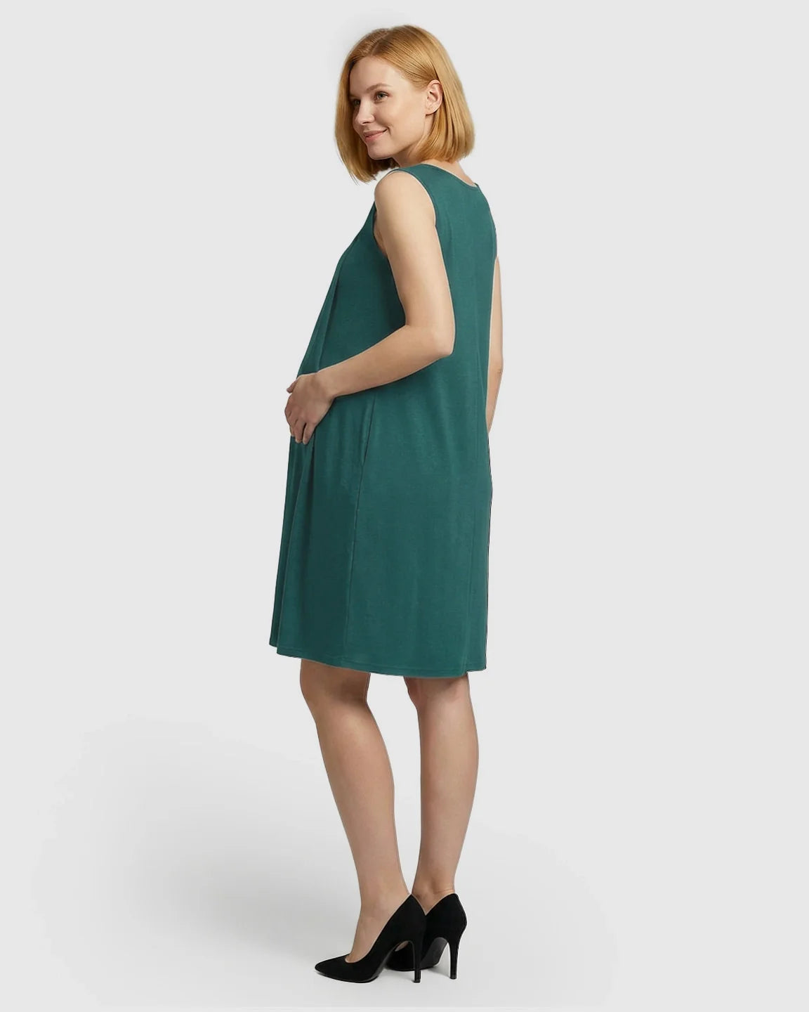 Bump Society – The Nursing Collection: Discreet Nursing Opening Casual Maternity Midi Dress