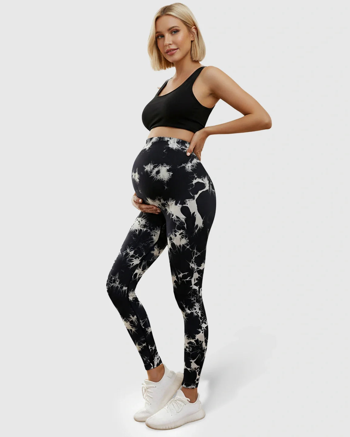 Bump Society – The Comfort Collection: High-Waisted Tie-Dye Maternity Leggings
