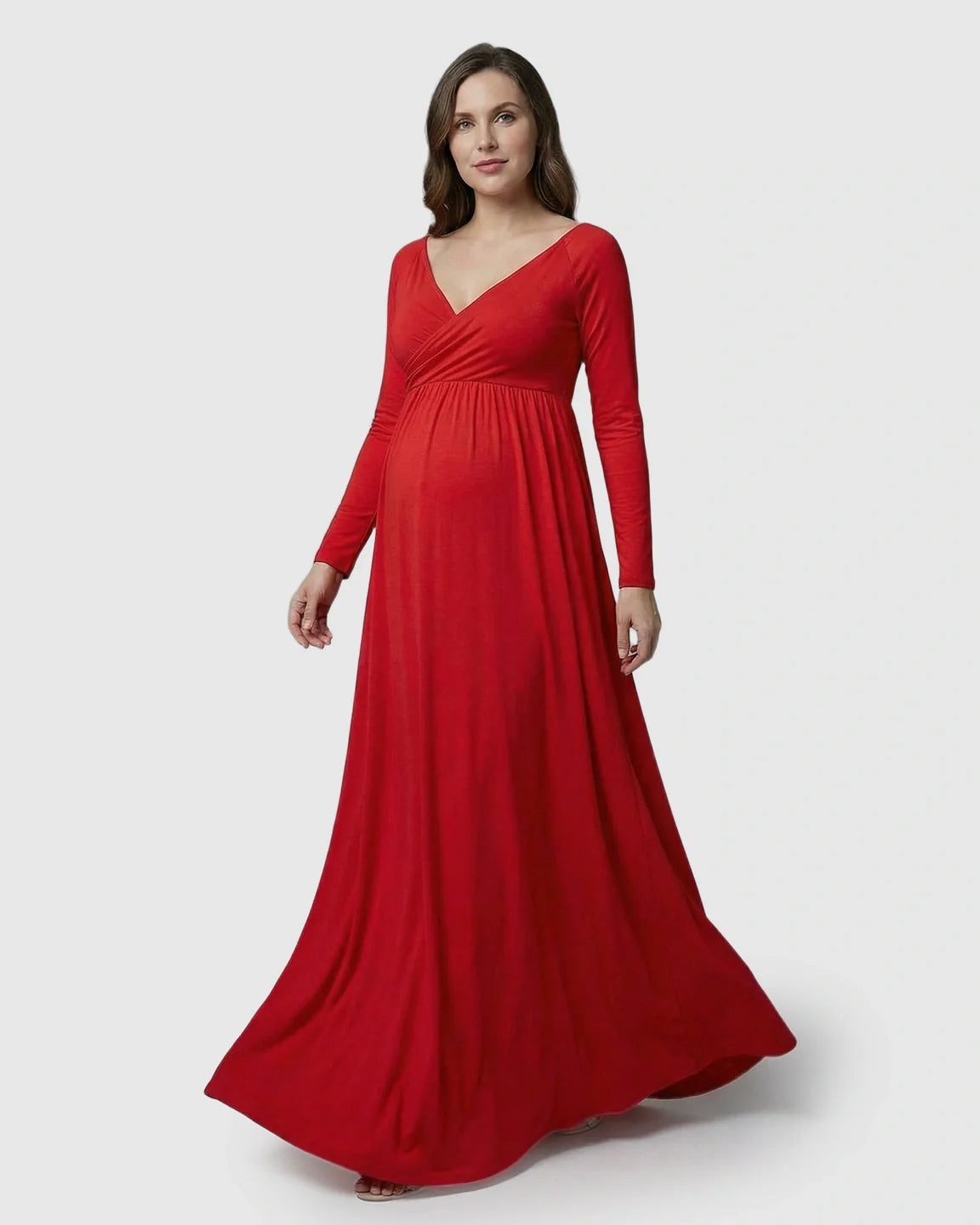 Bump Society – The Comfort Collection: Long-Sleeve Full Train Maternity Maxi Dress