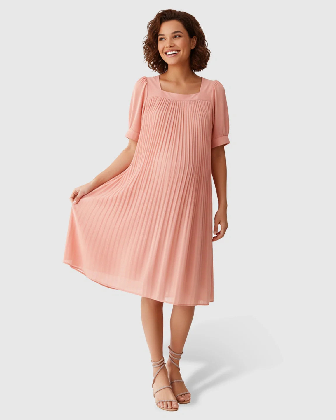 Bump Society – The Comfort Collection: Pleated Flowy Style Maternity Short Dress