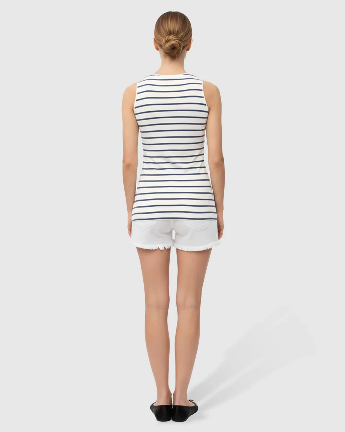Bump Society – The Nursing Collection: Sleeveless Striped Print Maternity & Nursing Tank Top