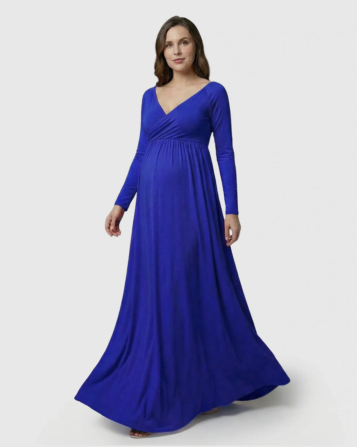 Bump Society – The Comfort Collection: Long-Sleeve Full Train Maternity Maxi Dress