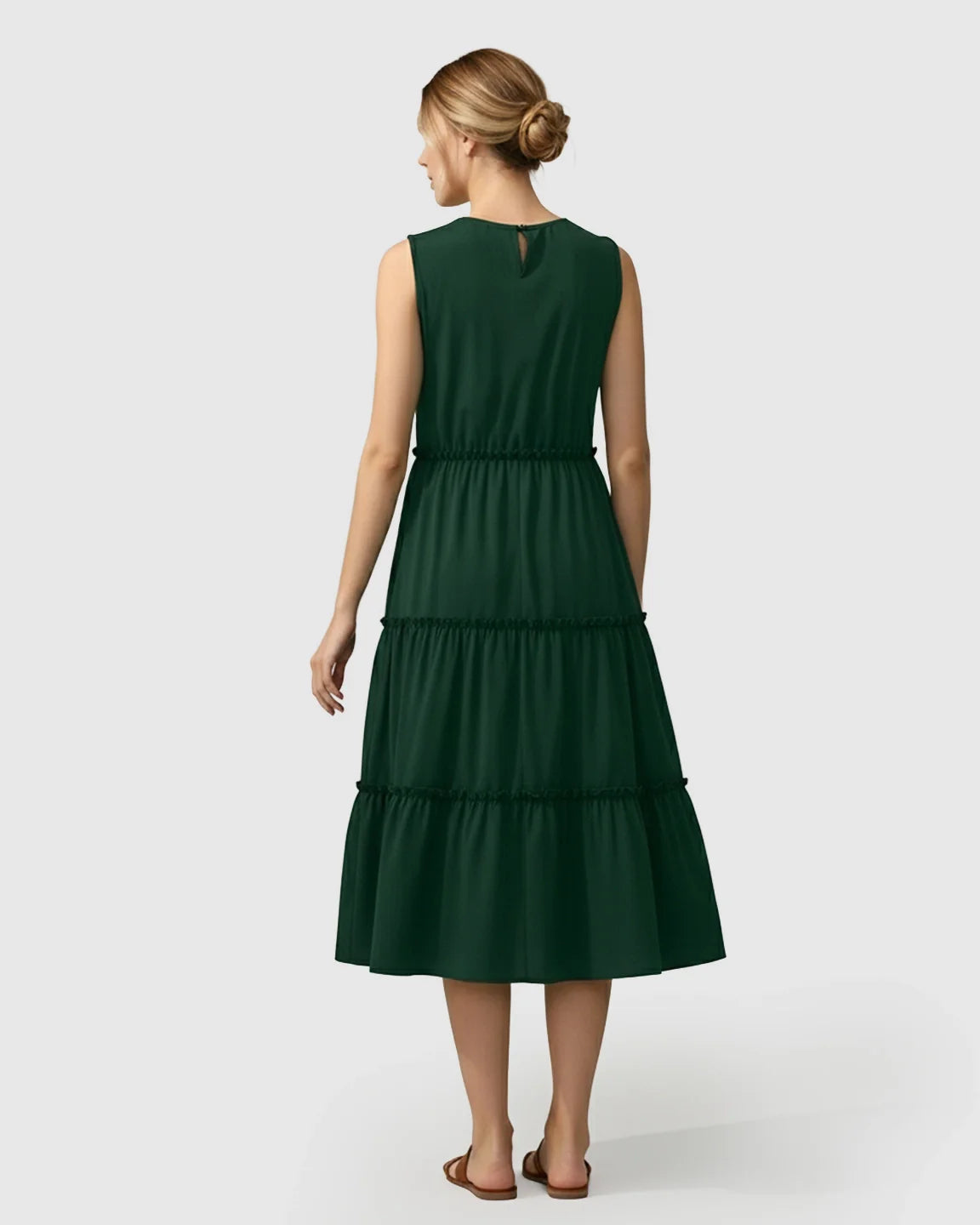 Bump Society – The Comfort Collection: Tiered Ruffle Skirt Casual Maternity Midi Dress