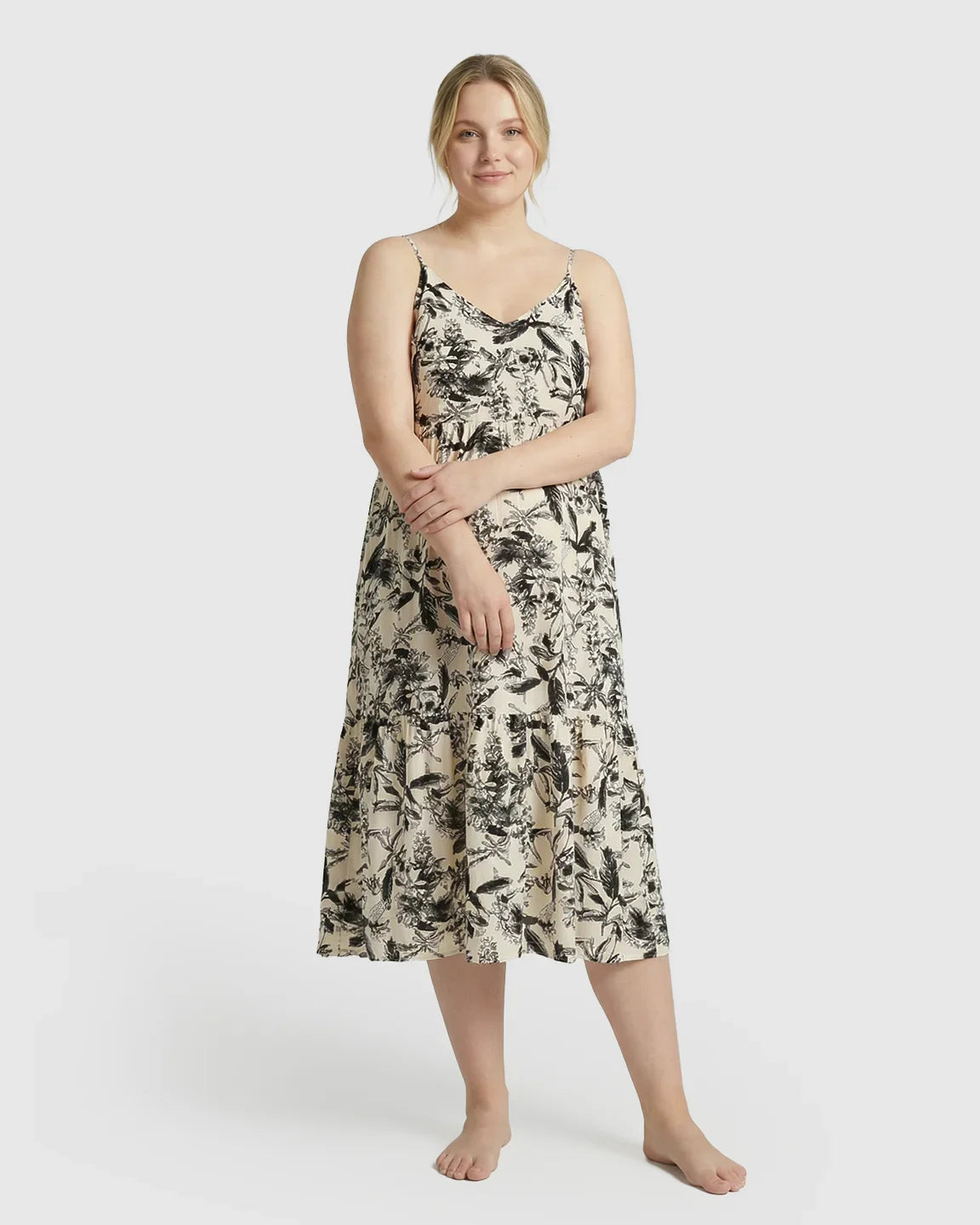 Bump Society – The Comfort Collection: Botanical Print Camisole Loose H-line Maternity Nightdress