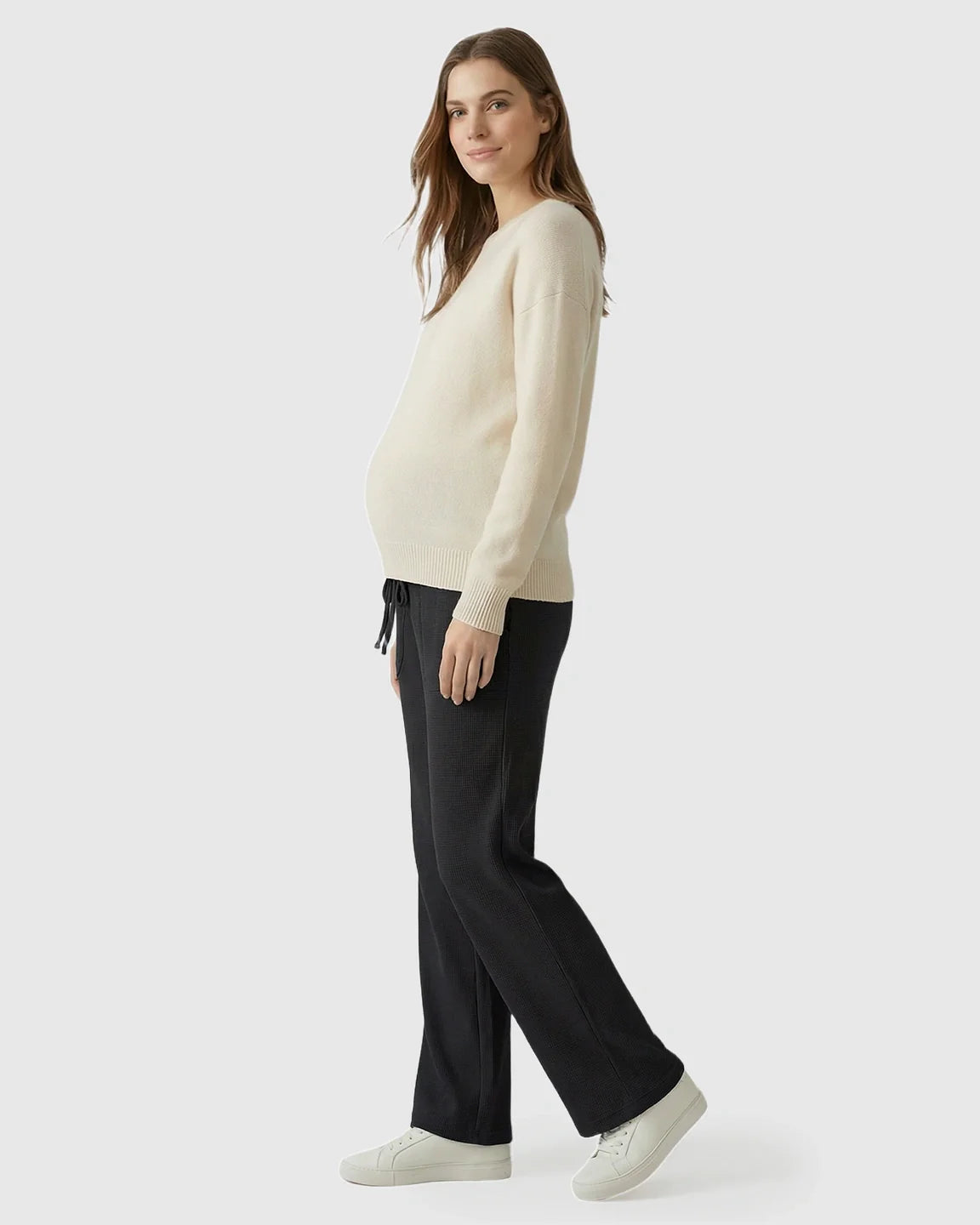 Bump Society – The Comfort Collection: Waffle Knit Wide-Leg Maternity Pants