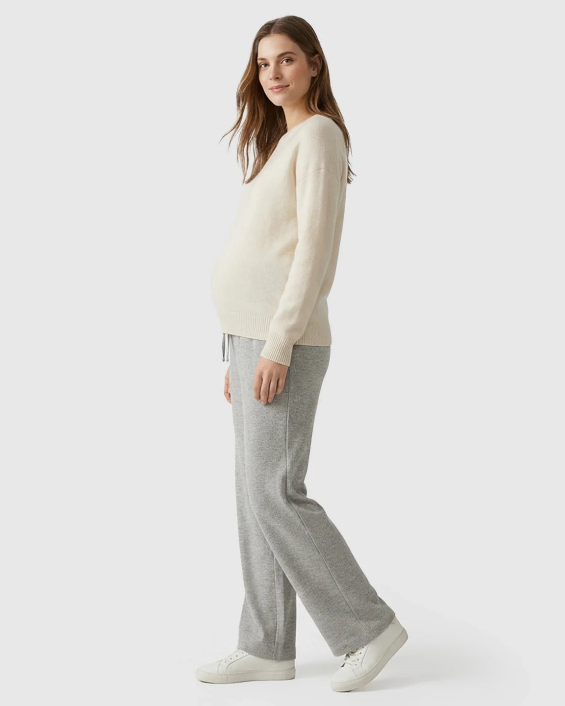 Bump Society – The Comfort Collection: Waffle Knit Wide-Leg Maternity Pants