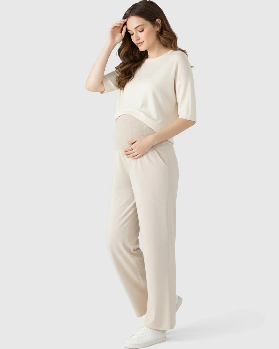 The Comfort Collection: Over The Belly Wide Leg Maternity Trouser