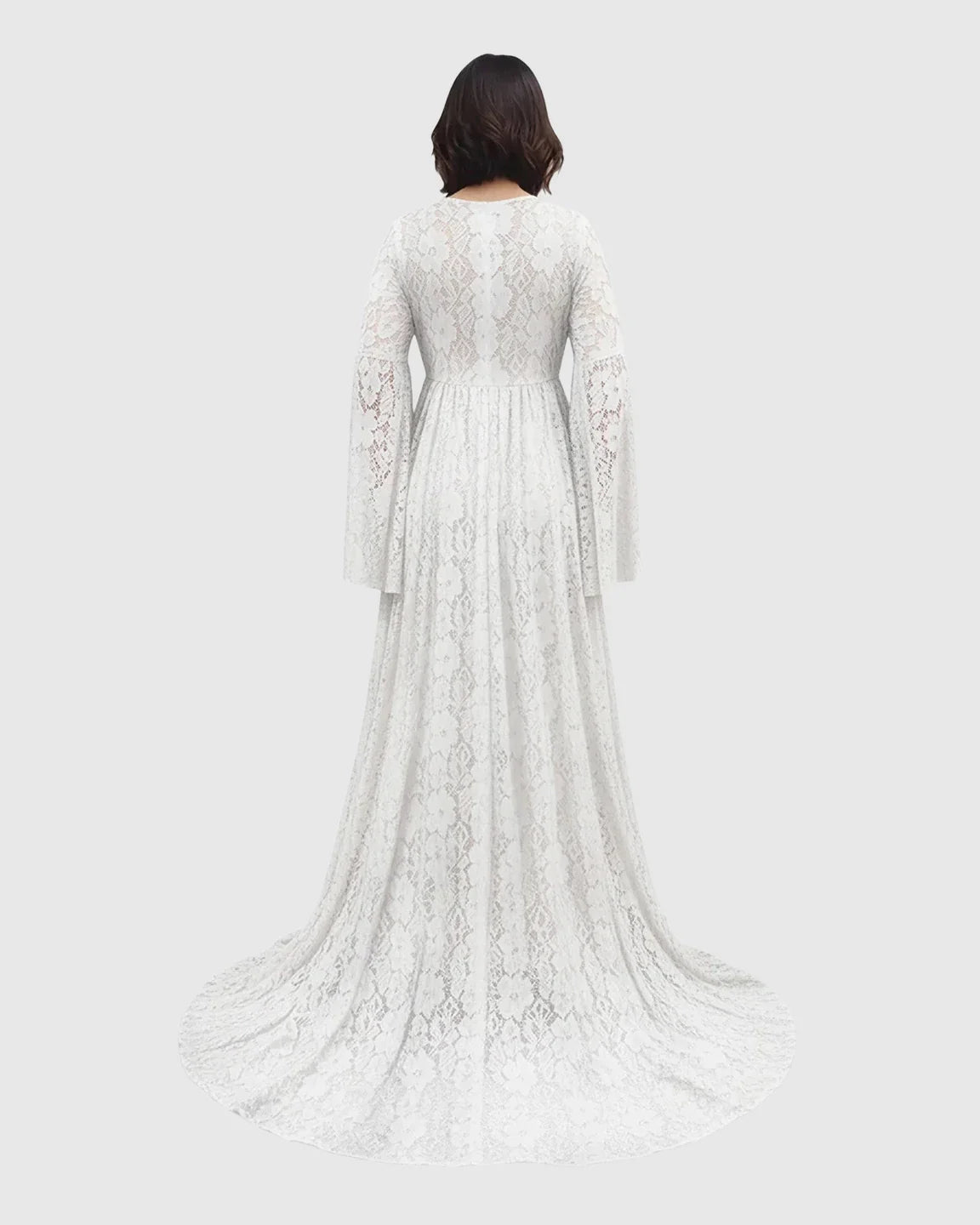 Bump Society – The Comfort Collection: Long Bell Sleeve See Through Maternity Gown