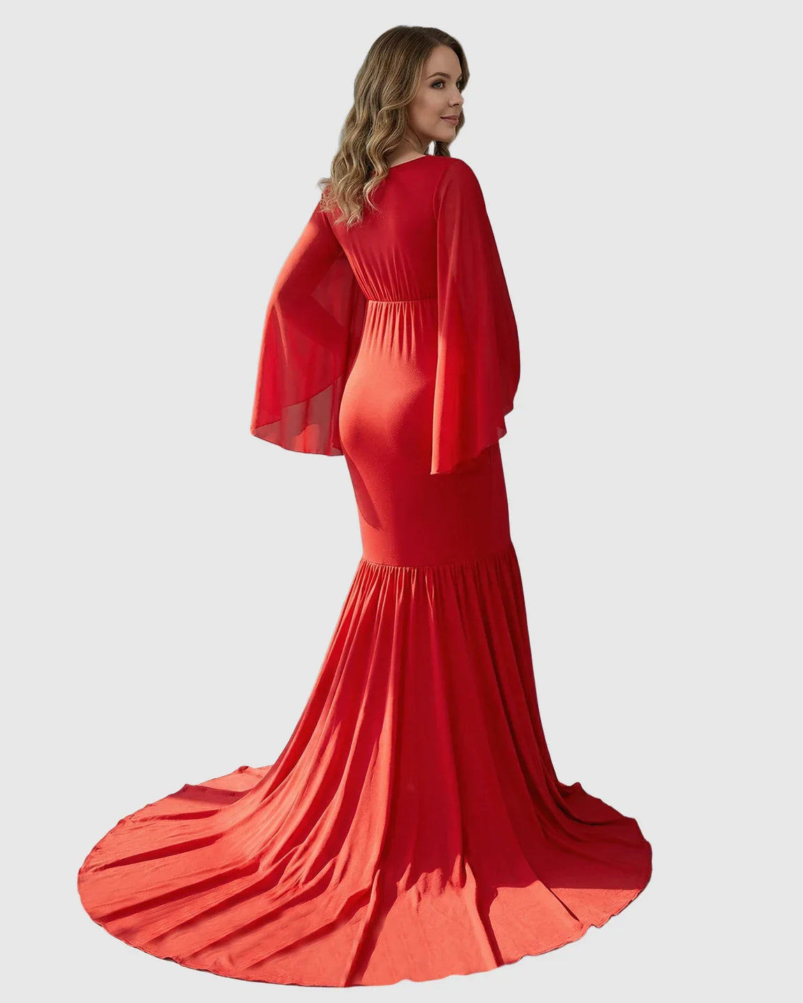 Bump Society – The Comfort Collection: Trailing Hem Elegant Maternity Photoshoot Gown
