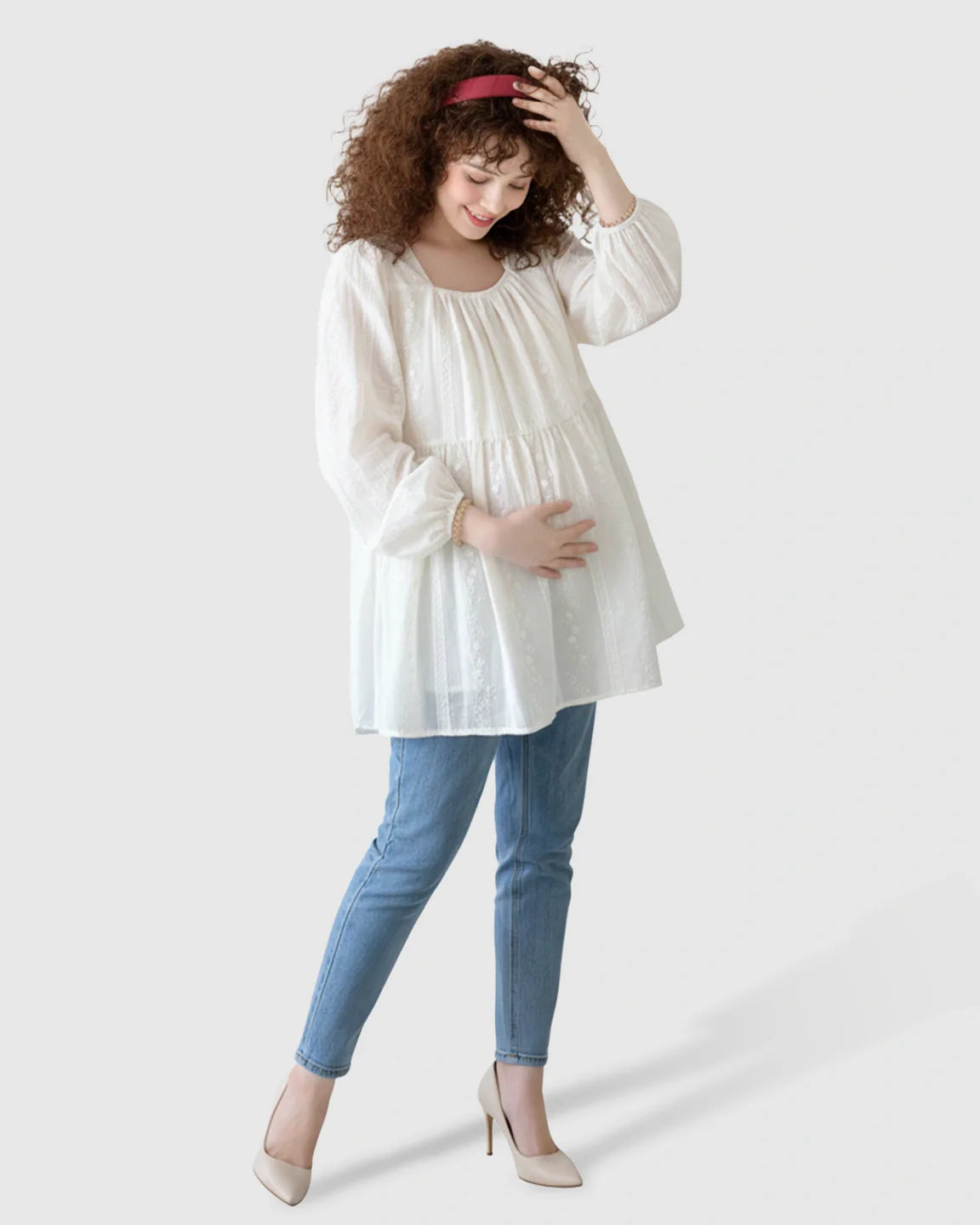 Bump Society – The Comfort Collection: Embroidered Texture Korean Style Maternity Tunic Top