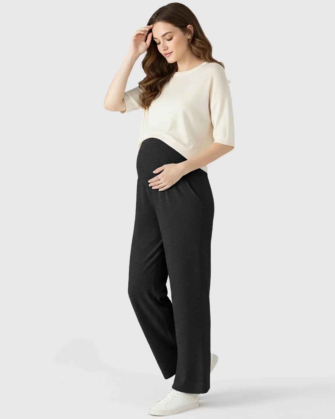 The Comfort Collection: Over The Belly Wide Leg Maternity Trouser
