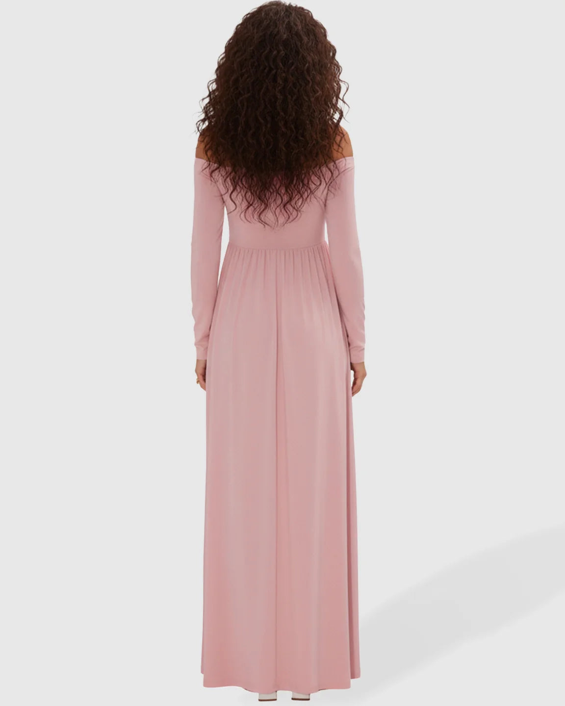 Bump Society – The Comfort Collection: Off-shoulder Retro Elegance Maternity Maxi Dress