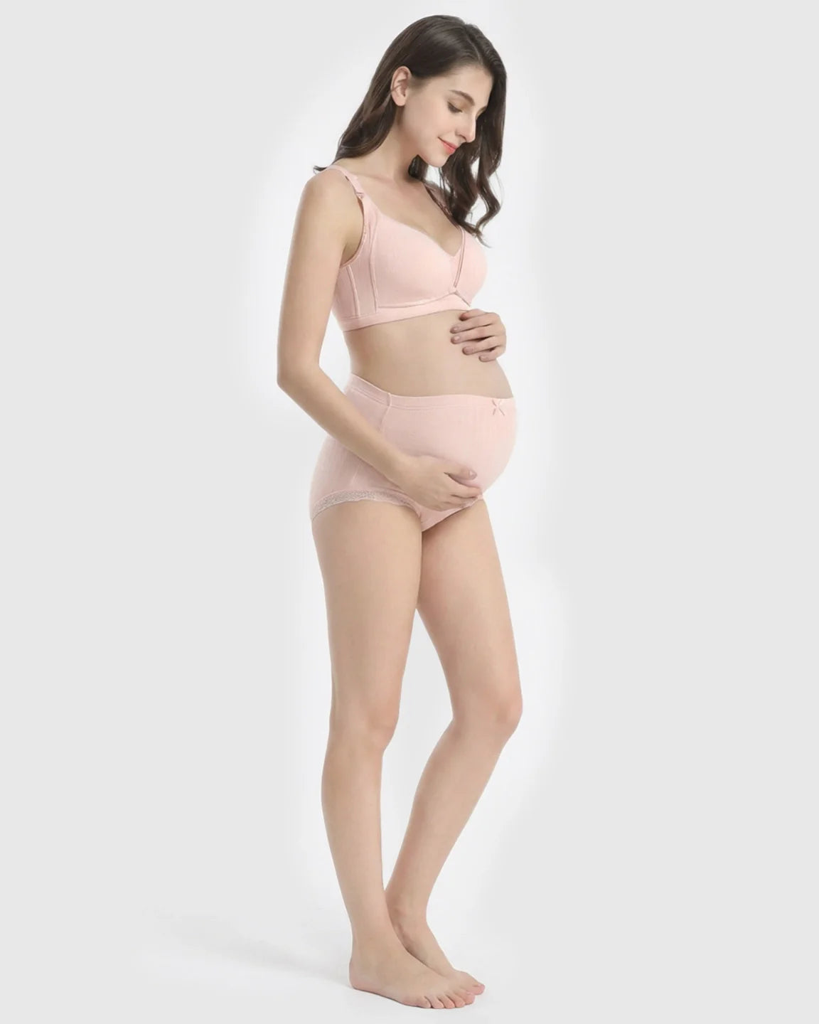 Bump Society – The Nursing Collection: Wire-Free Breathable High-Waist Maternity Nursing Bra & Panty Set