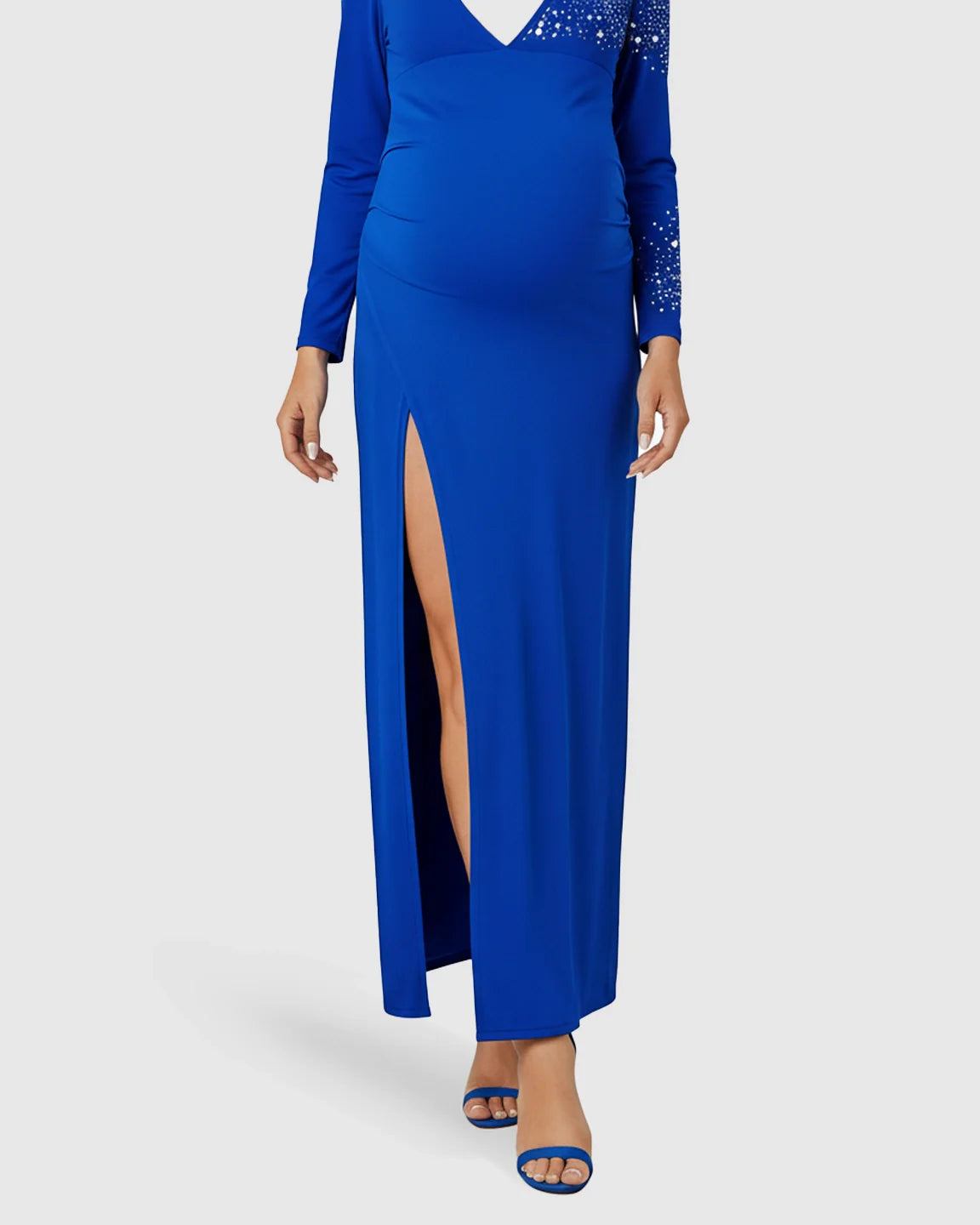 Bump Society – The Comfort Collection: Long-Sleeve Bodycon Maternity Maxi Dress