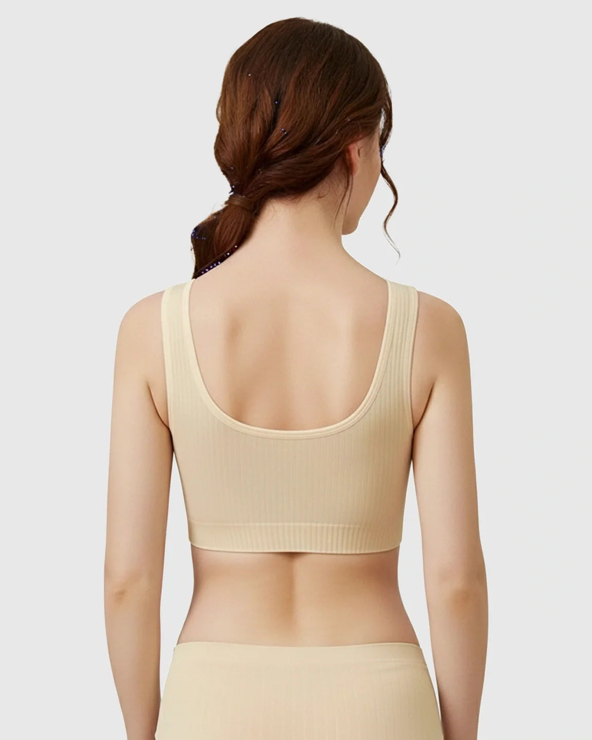 Bump Society – The Nursing Collection: Front-Button Ribbed Wireless Nursing Bra