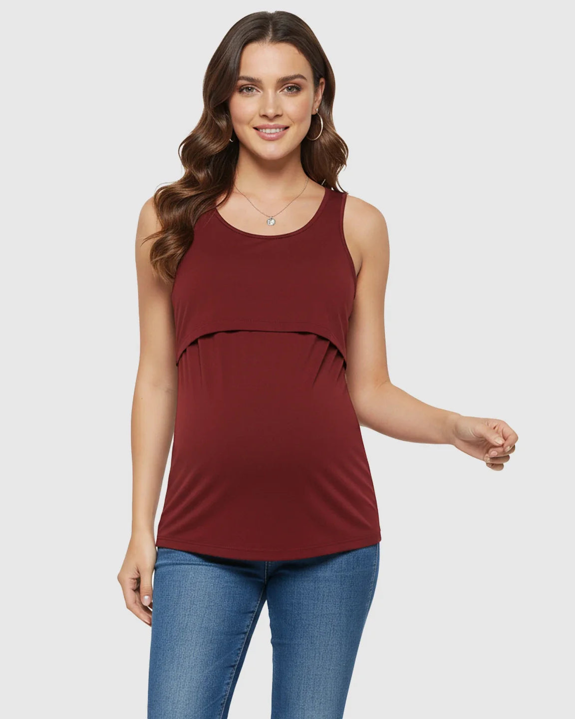 Bump Society – The Nursing Collection: Pull-Up Nursing Access Loose Fit Tank Top