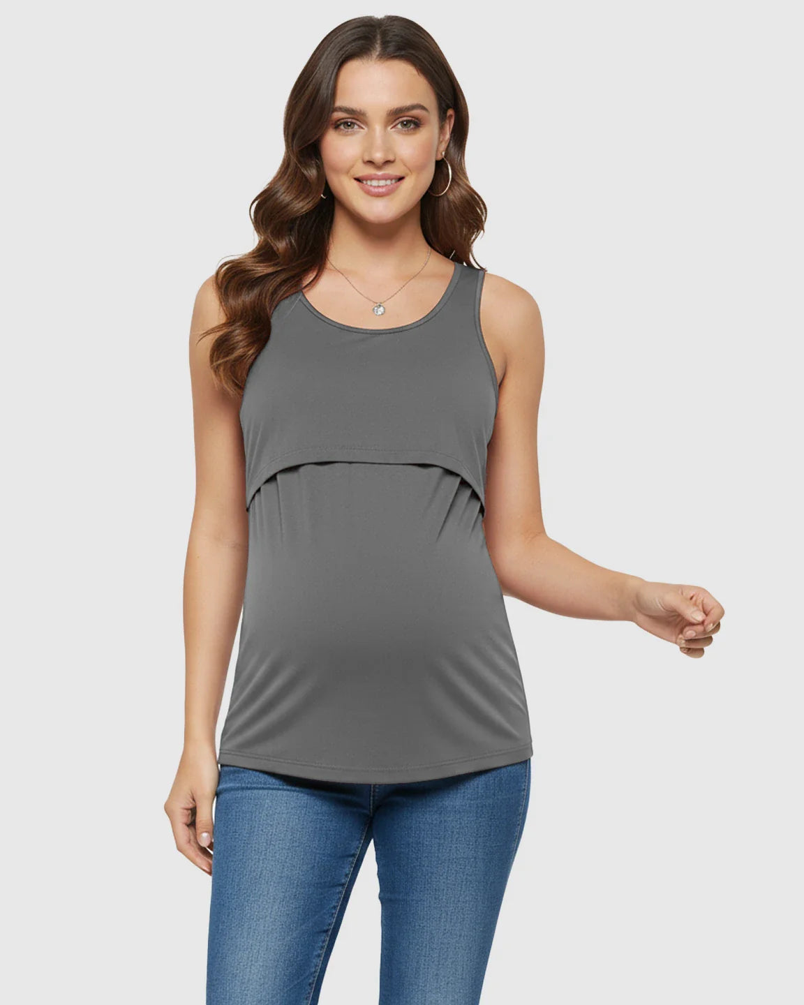 Bump Society – The Nursing Collection: Pull-Up Nursing Access Loose Fit Tank Top
