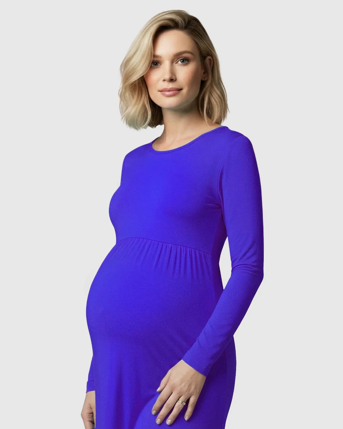 Bump Society – The Comfort Collection: Empire Waist Fitted Maternity Photoshoot Dress