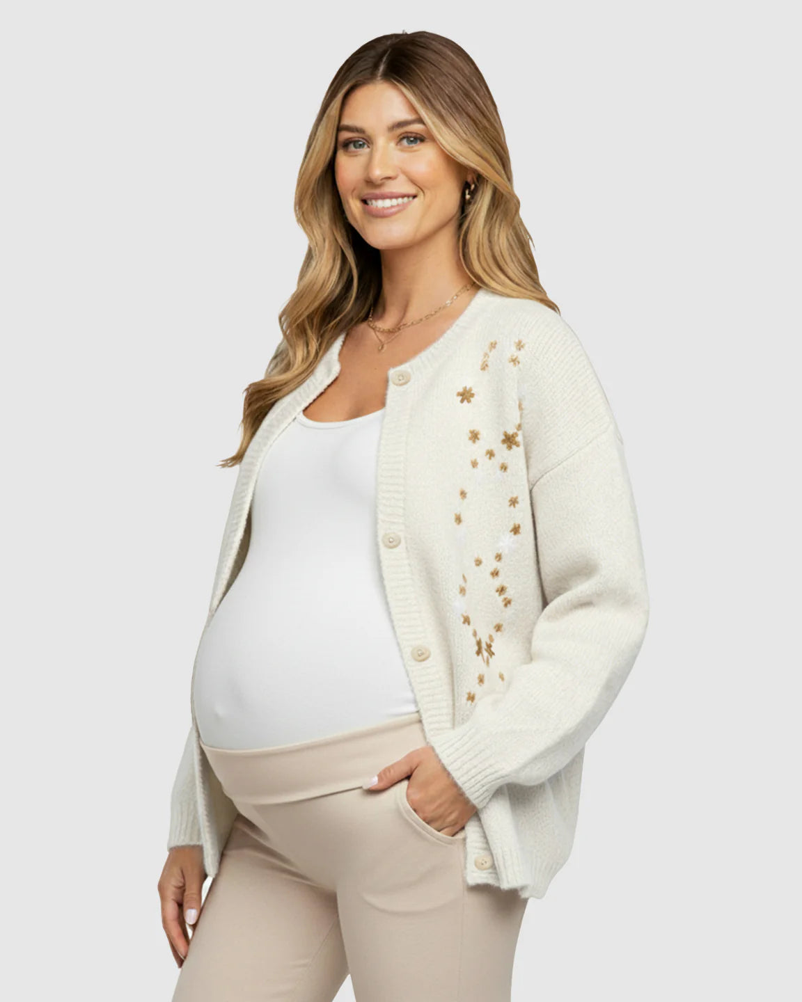 Bump Society – The Comfort Collection: Soft Knit Single Breasted Maternity Top