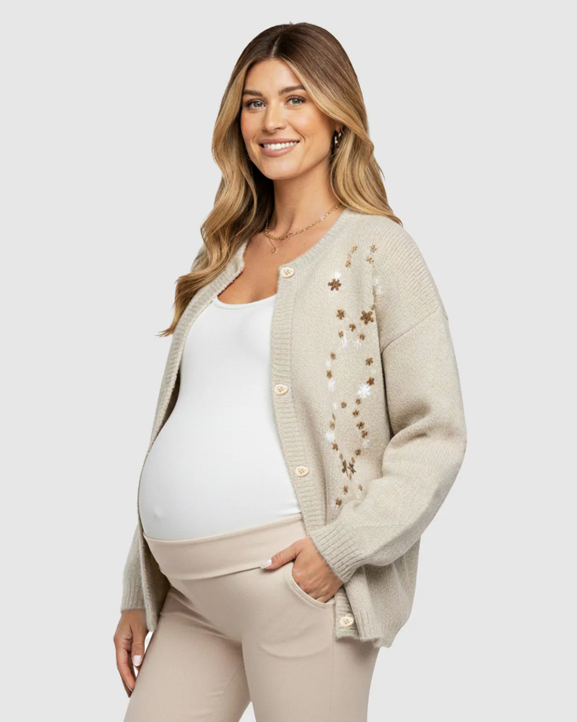 Bump Society – The Comfort Collection: Soft Knit Single Breasted Maternity Top