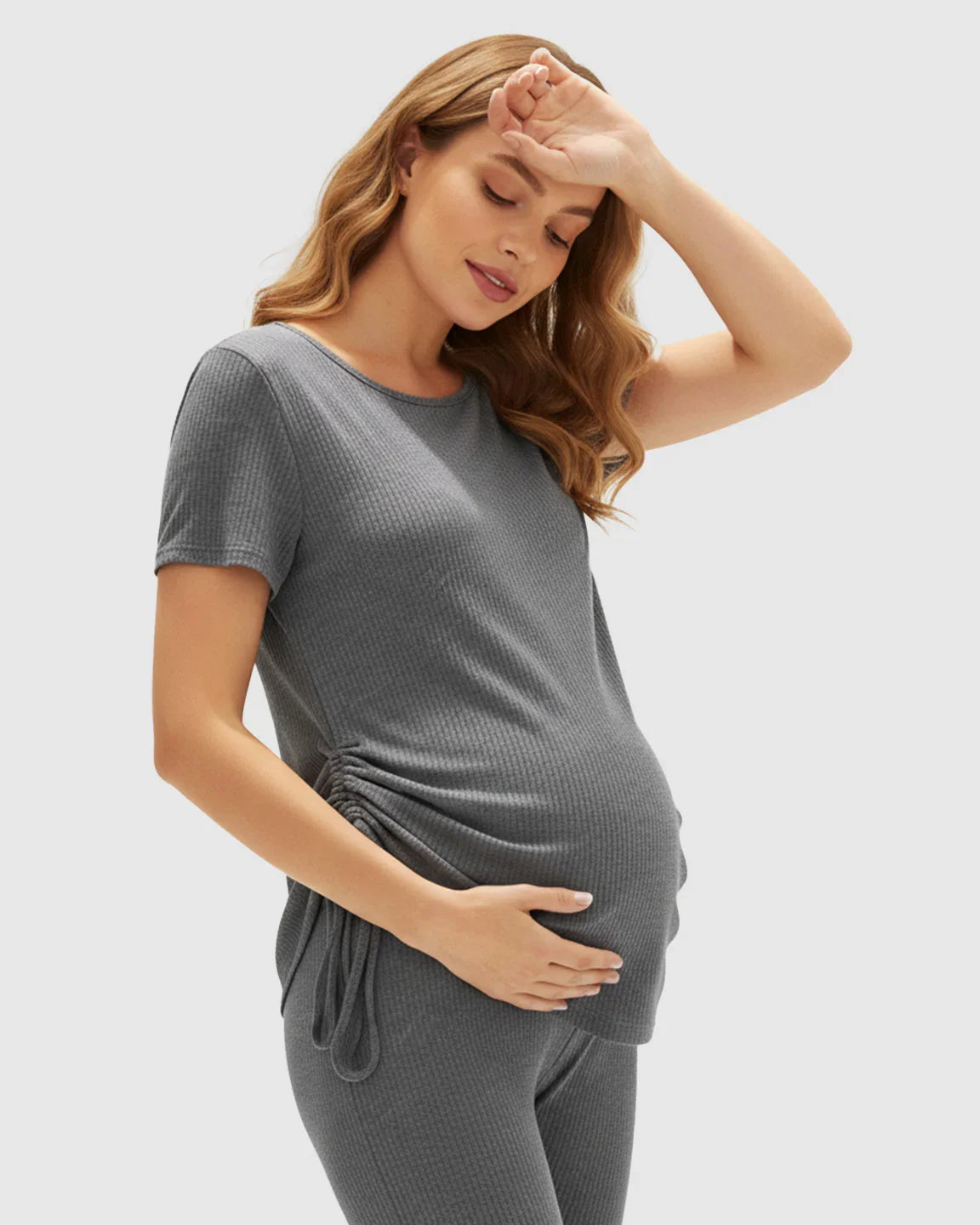 Bump Society – The Comfort Collection: Side Drawstring-Detail Sport Maternity Lounge Set