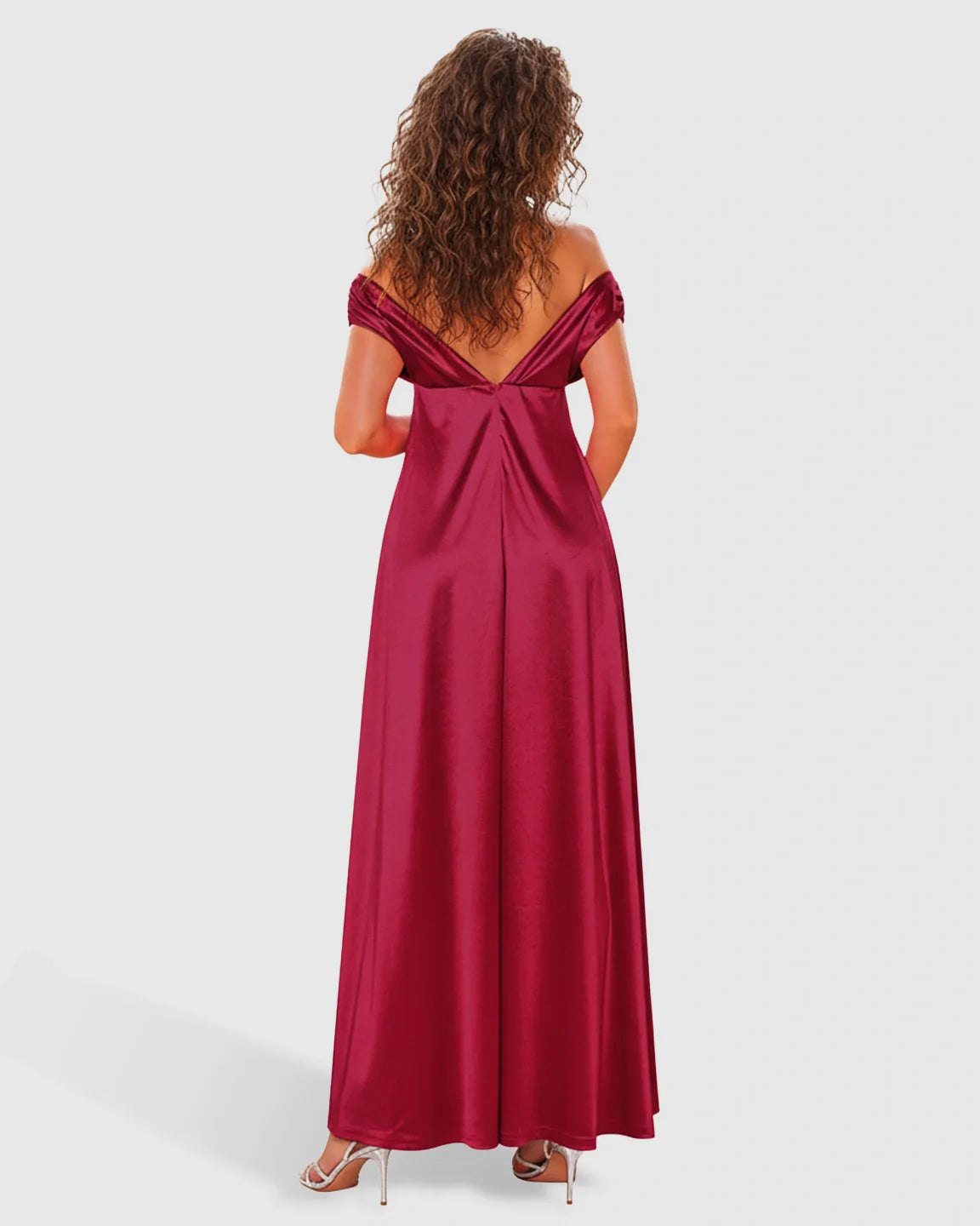 Bump Society – The Comfort Collection: Off Shoulder Gathered Bodice Maternity Maxi Dress